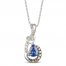 Le Vian Sapphire Necklace 1/6 ct tw Diamonds 14K Vanilla Gold 18"