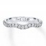 Leo Diamond Wedding Band 3/8 ct tw Round-cut 14K White Gold