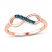 Infinity Symbol Ring 1/20 ct tw Blue Diamonds 10K Rose Gold