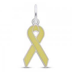 Ribbon Charm Yellow Enamel Sterling Silver