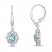 Aquamarine Drop Earrings 1/5 ct tw Diamonds 10K White Gold