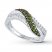 Green & White Diamonds 1/3 ct tw Round-cut Sterling Silver Ring