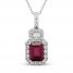 Neil Lane Garnet & Diamond Necklace 1/2 ct tw 14K White Gold 19"