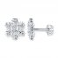 Snowflake Earrings 1/20 ct tw Diamonds Sterling Silver