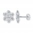 Snowflake Earrings 1/20 ct tw Diamonds Sterling Silver