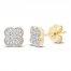 Diamond Clover Stud Earrings 1/10 ct tw Round-cut 10K Yellow Gold