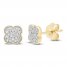 Diamond Clover Stud Earrings 1/10 ct tw Round-cut 10K Yellow Gold