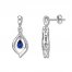 Convertible Lab-Created Sapphire Earrings Sterling Silver