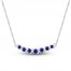 Blue Lab-Created Sapphire Necklace Sterling Silver 18"