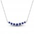 Blue Lab-Created Sapphire Necklace Sterling Silver 18"