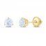 THE LEO Diamond Solitaire Earrings 1 ct tw Round-cut 14K Yellow Gold