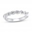 Diamond Anniversary Ring 1/3 ct tw Baguette/Round-cut 14K White Gold