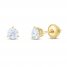THE LEO Diamond Solitaire Earrings 3/4 ct tw Round-cut 14K Yellow Gold