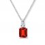 Lab-Created Ruby Lab-Created Sapphires Sterling Silver Necklace