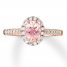 Morganite Engagement Ring 1/4 ct tw Diamonds 14K Rose Gold