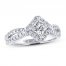 Leo Diamond Engagement Ring 1 ct tw Princess/Round 14K White Gold