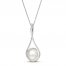 Cultured Pearl Swirl Necklace Sterling Silver 18"