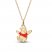 Children's Winnie the Pooh Enamel Necklace 14K Yellow Gold 13"