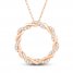 Circle of Gratitude Diamond Necklace 3/8 ct tw Round-cut 10K Rose Gold 19"