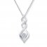 Diamond Necklace 1/10 ct tw Round-cut 10K White Gold