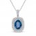 London Blue Topaz & White Lab-Created Sapphire Necklace Sterling Silver 18"