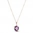 Amethyst & White Lab-Created Sapphire Wrap Necklace 10K Rose Gold 18"