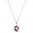 Amethyst & White Lab-Created Sapphire Wrap Necklace 10K Rose Gold 18"