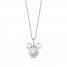 Disney Treasures Mickey Mouse Pearl & Diamond Necklace Sterling Silver 17"