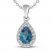 London Blue Topaz & White Lab-Created Sapphire Necklace Sterling Silver 18"