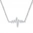 Heartbeat Necklace 1/10 ct tw Diamonds Sterling Silver