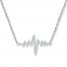 Heartbeat Necklace 1/10 ct tw Diamonds Sterling Silver