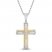 Men's Diamond Cross Necklace 1/10 ct tw Stainless Steel/Yellow Ion Plating 24"