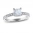 Diamond Engagement Ring 1-1/3 ct tw Princess/Round 14K White Gold