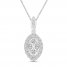 Diamond Necklace 1/4 ct tw Princess/Marquise/Round 14K Gold