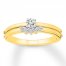 "I Love U" Diamond Ring 1/4 ct tw Round-cut 10K Yellow Gold