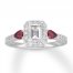 Neil Lane Diamond/Ruby Engagement Ring 1-1/8 ct tw 14K Gold