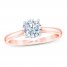 First Light Diamond Solitaire Engagement Ring 1 ct tw Round-cut 14K Rose Gold