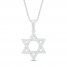 Diamond Star of David Necklace 1/6 ct tw Round-cut Sterling Silver 18"