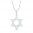 Diamond Star of David Necklace 1/6 ct tw Round-cut Sterling Silver 18"