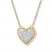 Heart Necklace 1/15 ct tw Diamonds 10K Yellow Gold