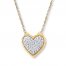 Heart Necklace 1/15 ct tw Diamonds 10K Yellow Gold