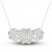 Diamond Triple Flower Necklace 1 ct tw Round-cut 10K White Gold 18"