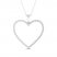 Diamond Heart Necklace 1/2 ct tw Round-cut 10K White Gold 18"