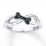 Bone Infinity Ring 1/20 ct tw Black Diamonds Sterling Silver