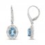 Swiss Blue Topaz & White Lab-Created Sapphire Earrings Sterling Silver