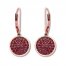 Lab-Created Ruby Disc Earrings Pave-set 10K Rose Gold