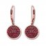 Lab-Created Ruby Disc Earrings Pave-set 10K Rose Gold