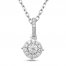 Diamond Necklace 1/10 ct tw Round-cut 10K White Gold 18"
