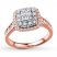 Diamond Engagement Ring 3/4 ct tw Princess/Round 14K Gold