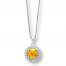 Citrine Necklace Lab-Created White Sapphires Sterling Silver